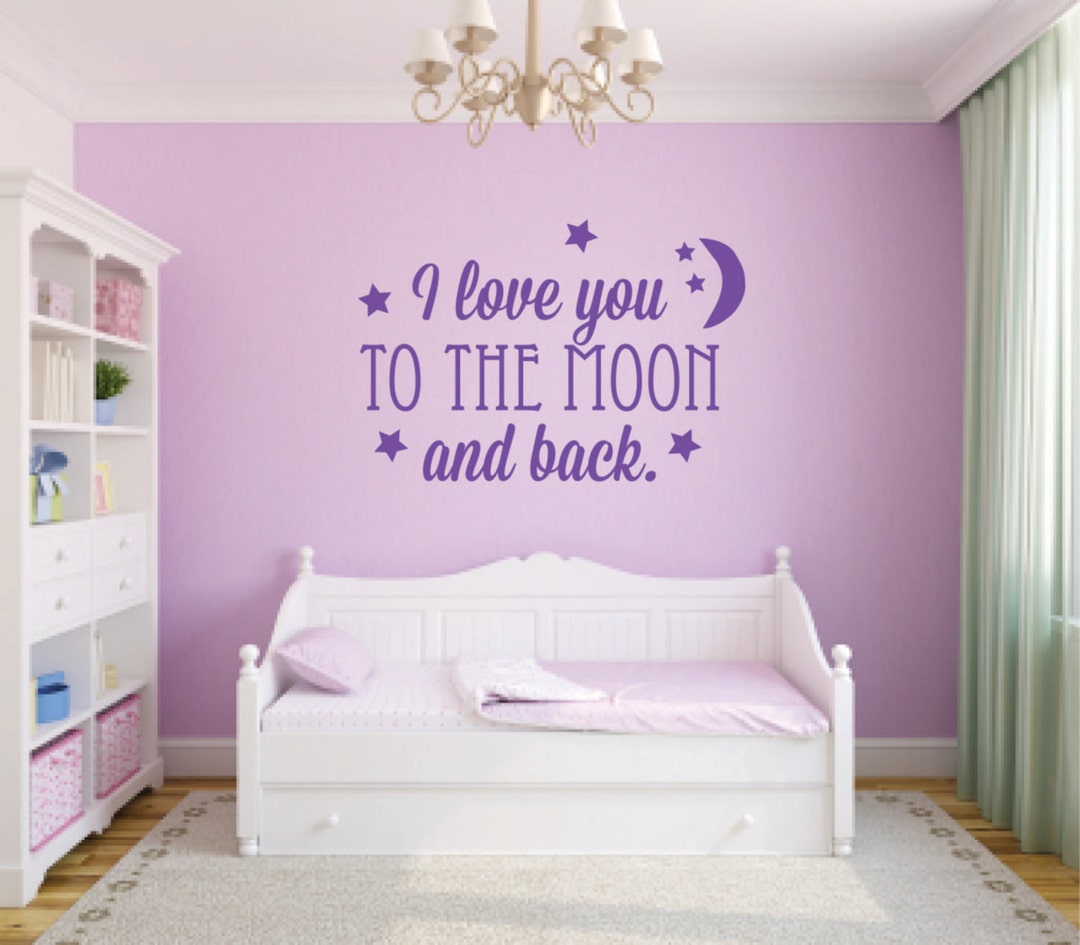 I Love You to the Moon and Back Vinyl Wall Decal Moon and - Etsy