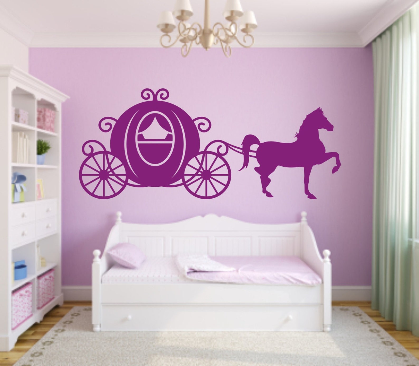 Princess Carriage With Horse Vinyl Wall Decal Horse Carriage Etsy