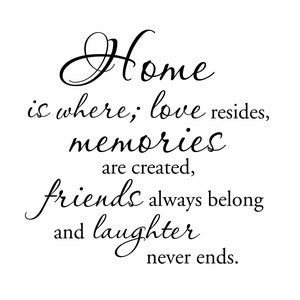 Home where love resides decal, memories and friends wall decal, Home Wall Quote, Laughter never ends wall decal image 6