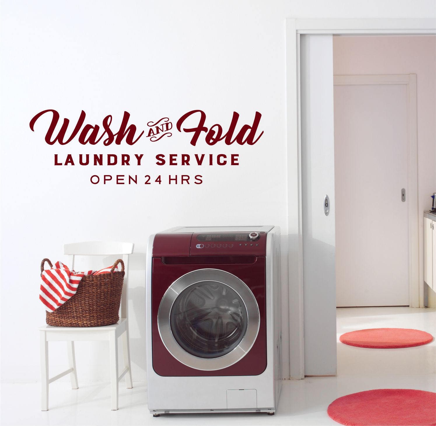 Laundry Room Vinyl Wall Decal Laundry Room Decor Wash and | Etsy