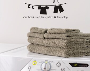 Endless Love & Laundry Wall Decal – Black Vinyl Sticker, Kitchen Decor