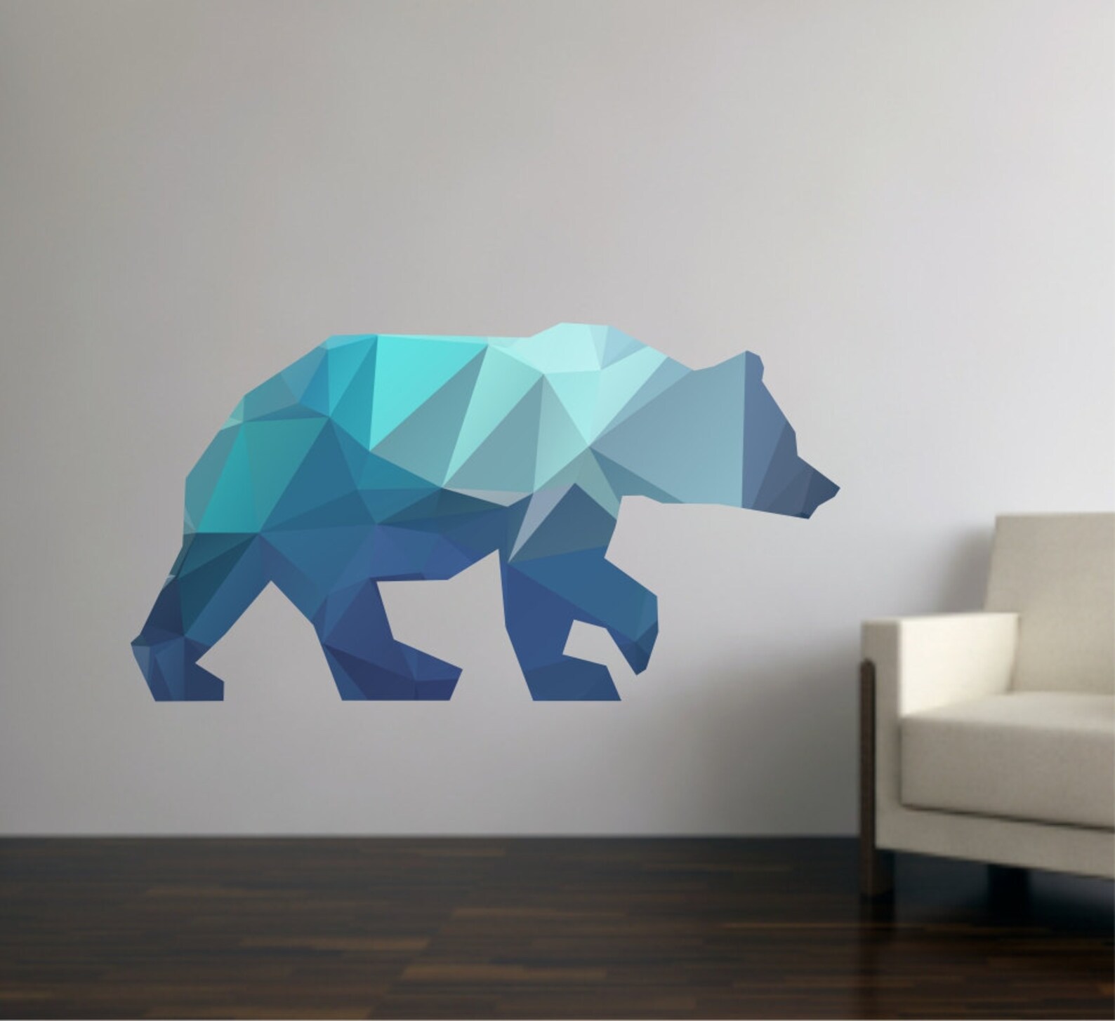Bear Wall Decal Geometric Bear Decal Modern Bear Wall Decal Reusable