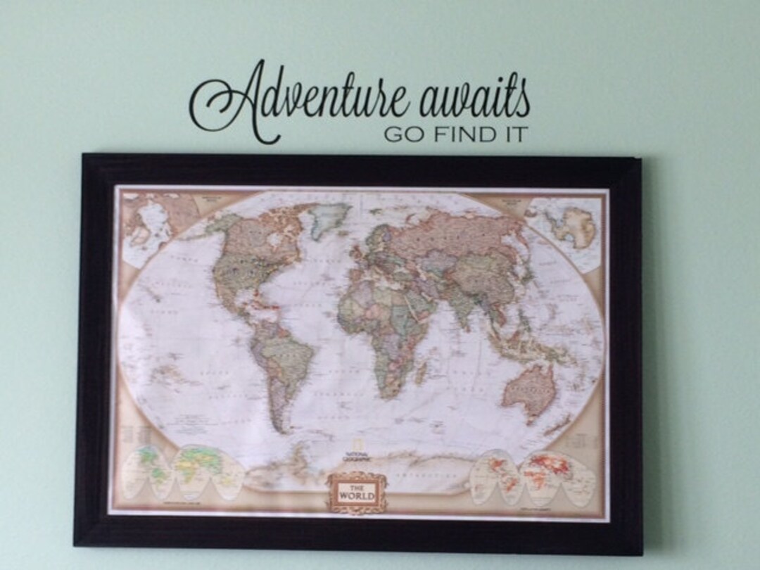 Adventure Awaits Go Find It Vinyl Wall Decal - Travel Vinyl Wall Decal ...