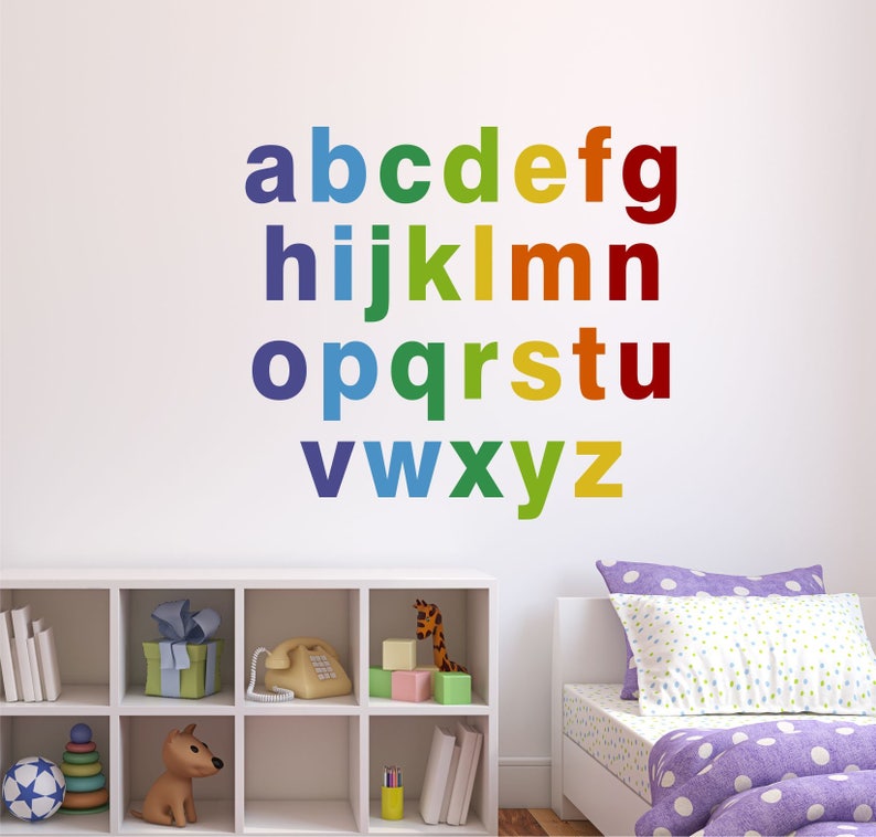 Abc's Wall Decals Reusable Alphabet Fabric Decals Etsy