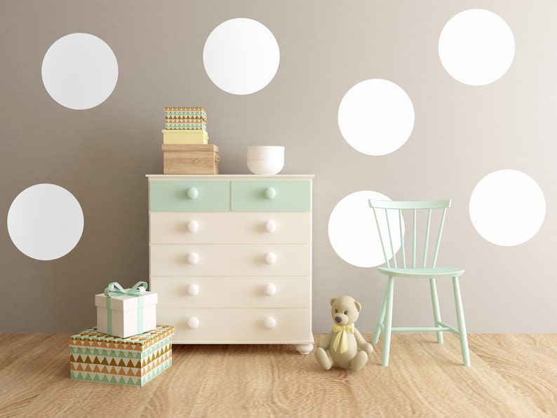 Big Polka Dot Wall Decals Polka Dot Decals Nursery Wall Etsy