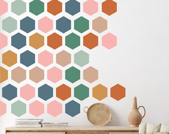 Hexagon Honeycomb Decals - Colorful Modern Wall Decals - Shape Wall Stickers