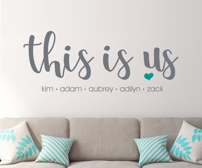 This is Us Vinyl Wall Decal Family Names Vinyl Wall Decal Etsy