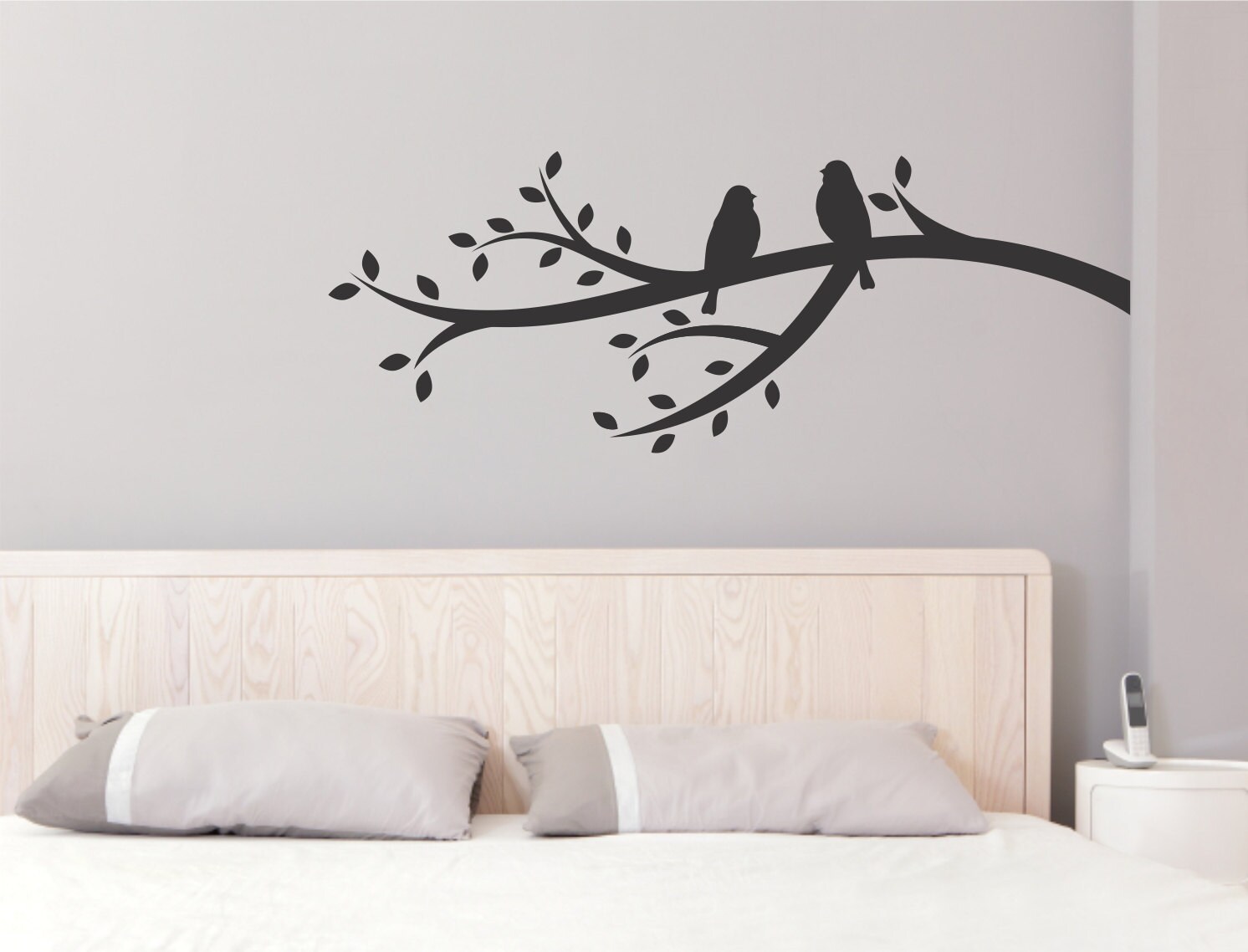 Tree Branch Wall Decal - Tree Branch Birds Decal - Birds on Branch ...