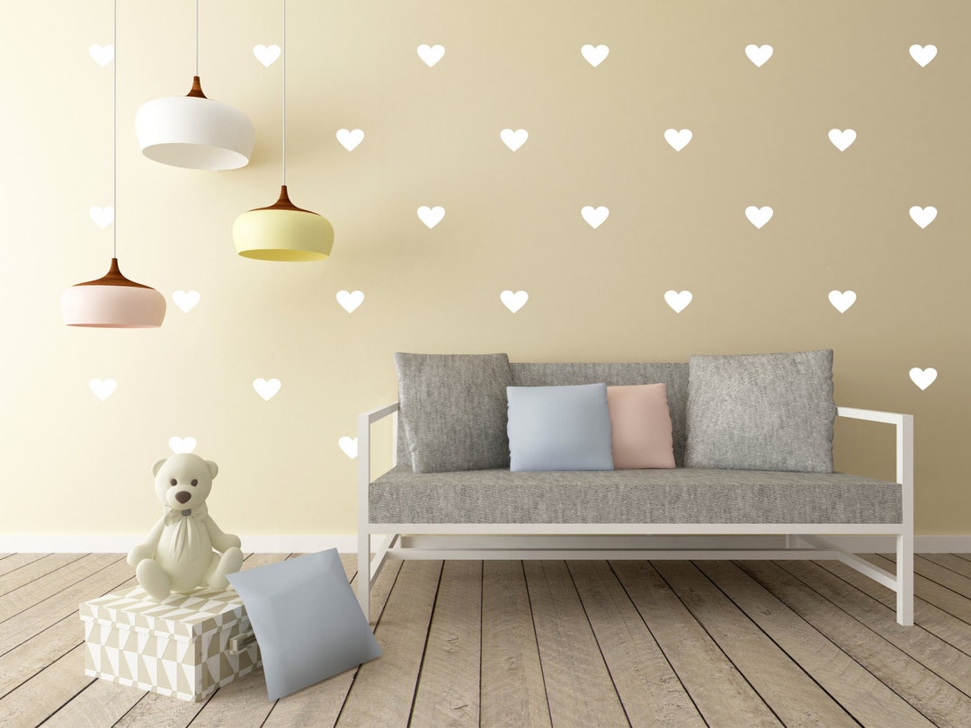 Heart Wall Stickers Kids Room Nursery Wall Decals Heart Love Cute ...