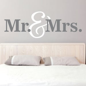 Mr. & Mrs. Wall Decals - mr mrs wall decal - mr. and mrs. vinyl wall decal - bedroom wall decal