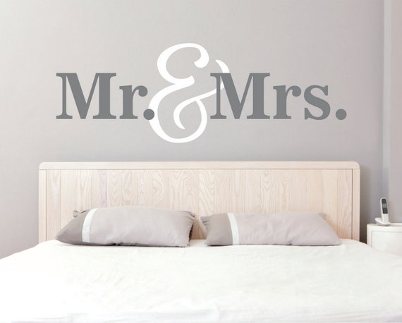 Mr Mrs Wall Decals Mr Mrs Wall Decal Mr And Mrs Vinyl Wall Decal Bedroom Wall Decal