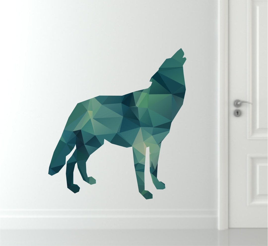 Wolf Wall Decal Geometric Wolf Decal Modern Wolf Wall Decal Reusable