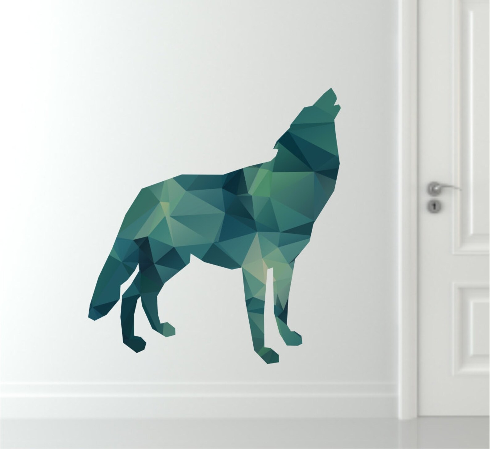 Wolf Wall Decal Geometric Wolf Decal Modern Wolf Wall Decal Reusable