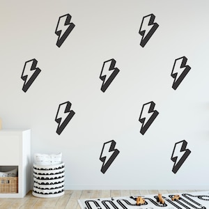 Lightning Wall Decals - Kids Wall Art - Comic Book Lightning Decals - Super Hero Decals