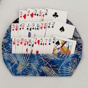 Fabric Playing Card Holder with Playing Cards in Personalized Box .