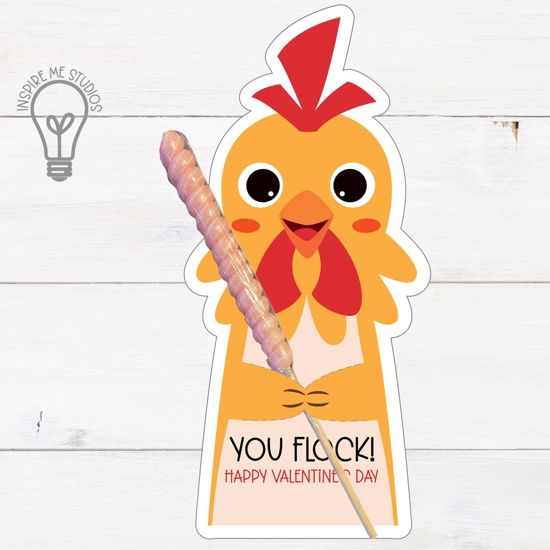 Rooster Valentine DYI Card Printable | Kids Party - Classroom Candy ...