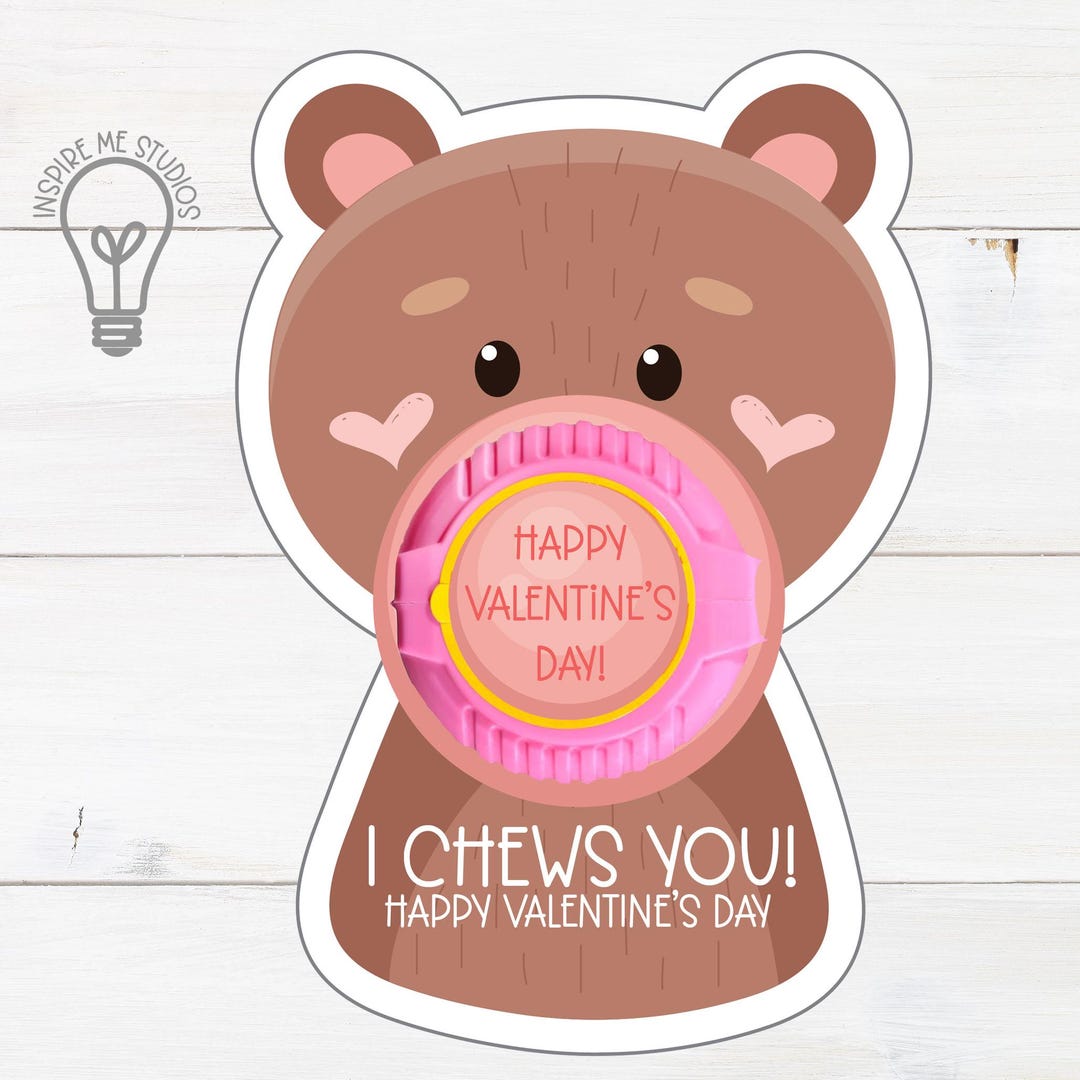 Bear Valentine DYI Card Printable | Kids Party - Classroom Candy Treat ...