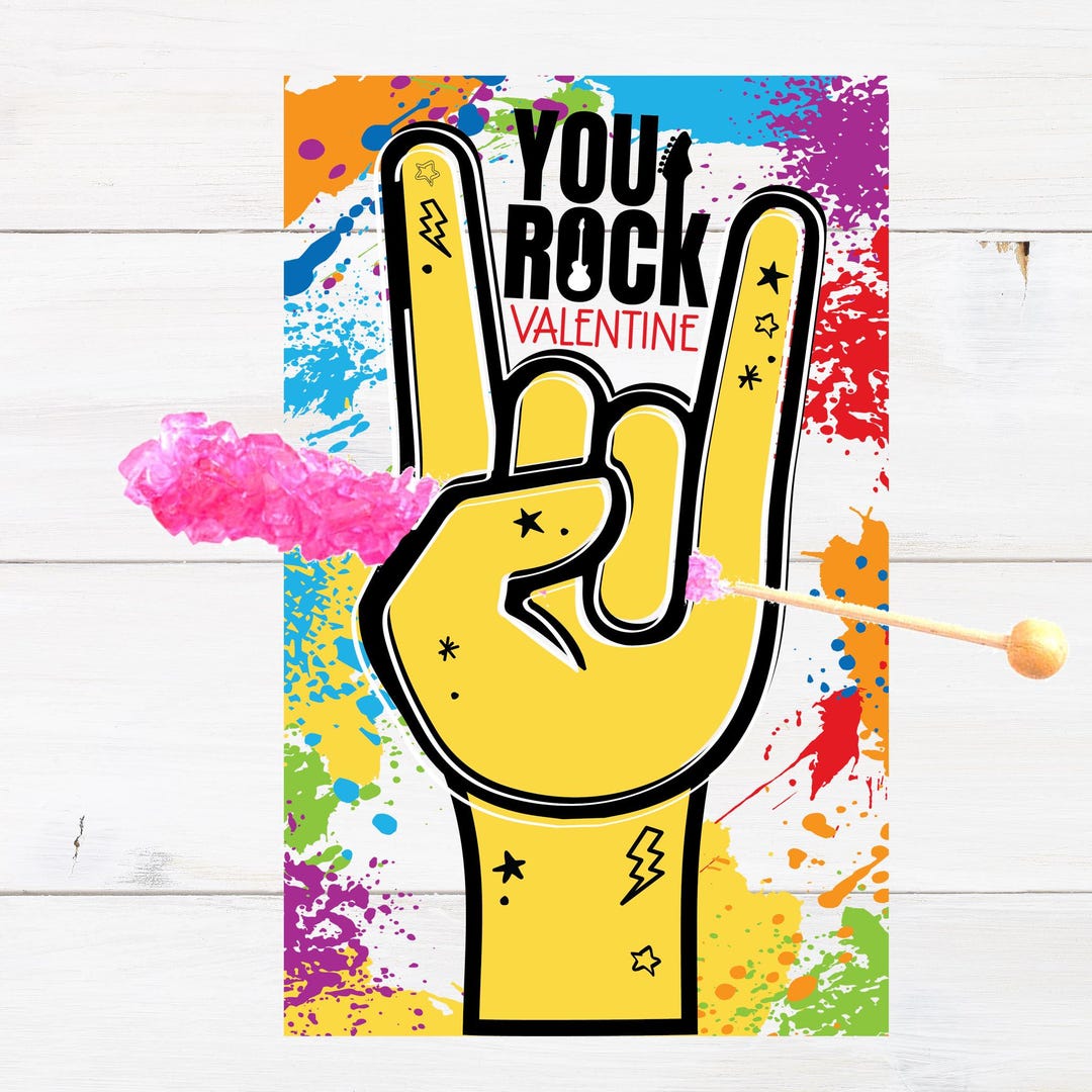 Rock Candy Valentine DYI Card Printable | Kids Party - Classroom Candy ...