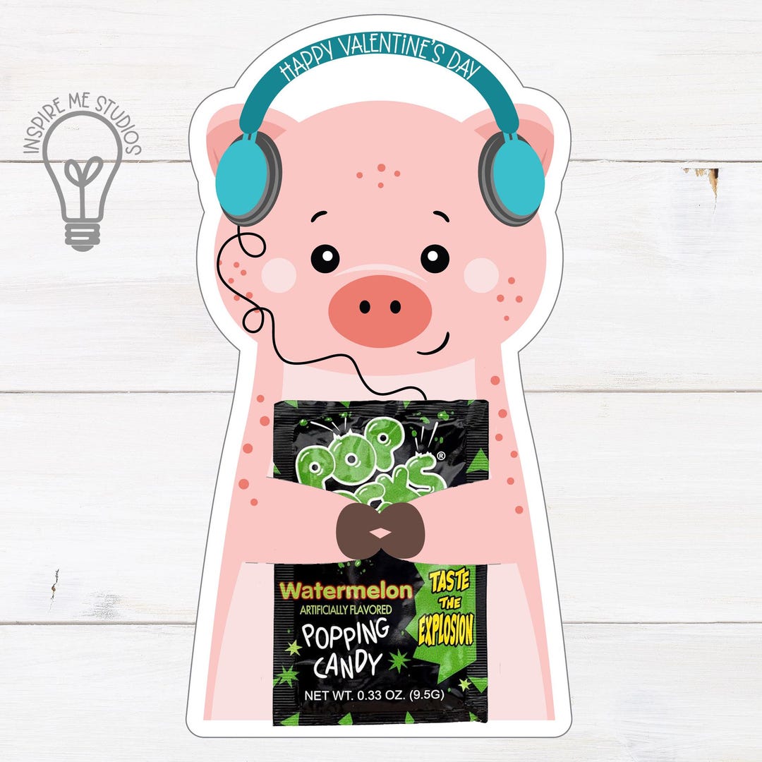Pig Valentine DYI Card Printable | Kids Party - Classroom Candy Treat ...