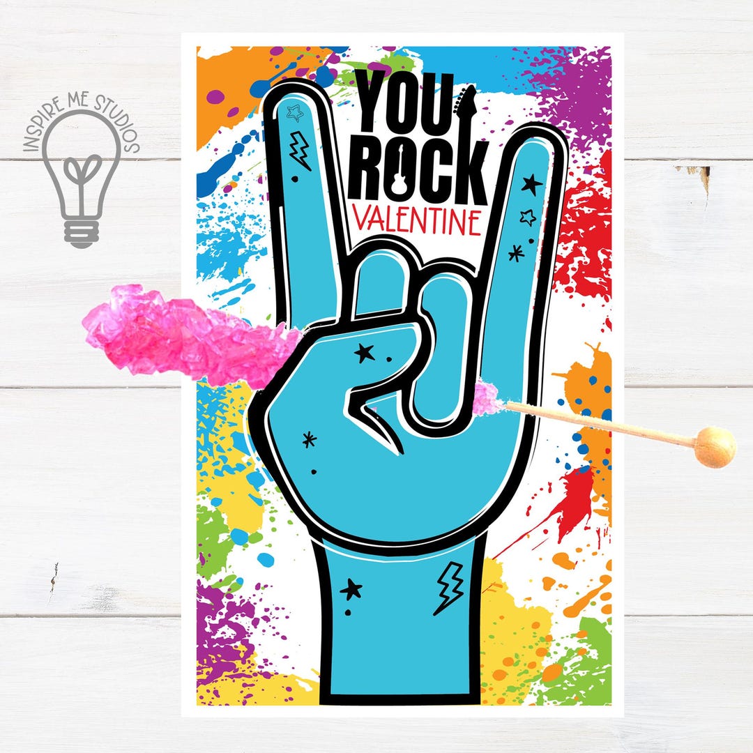 Rock Candy Valentine DYI Card Printable | Kids Party - Classroom Candy ...