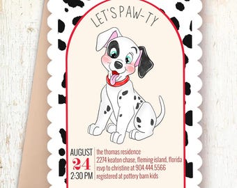 Dalmatians Puppy Birthday Invitation • Editable Dog Paw-ty (Digital Download)