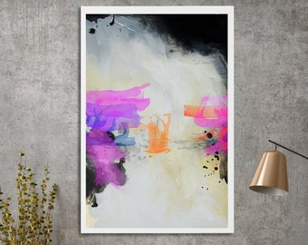 Soft pastel wall art with purple and pink, large fine art print, modern abstract art, acrylic art print, abstract painting giclee print