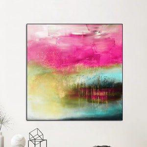 Pink Fuchsia Giclée Print: Modern Abstract Canvas Wall Art