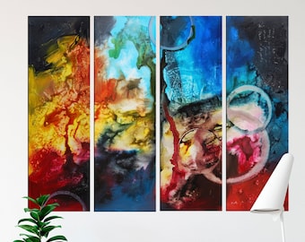 Extra Large Triptych Abstract Art Canvas Print 30x80 to - Etsy