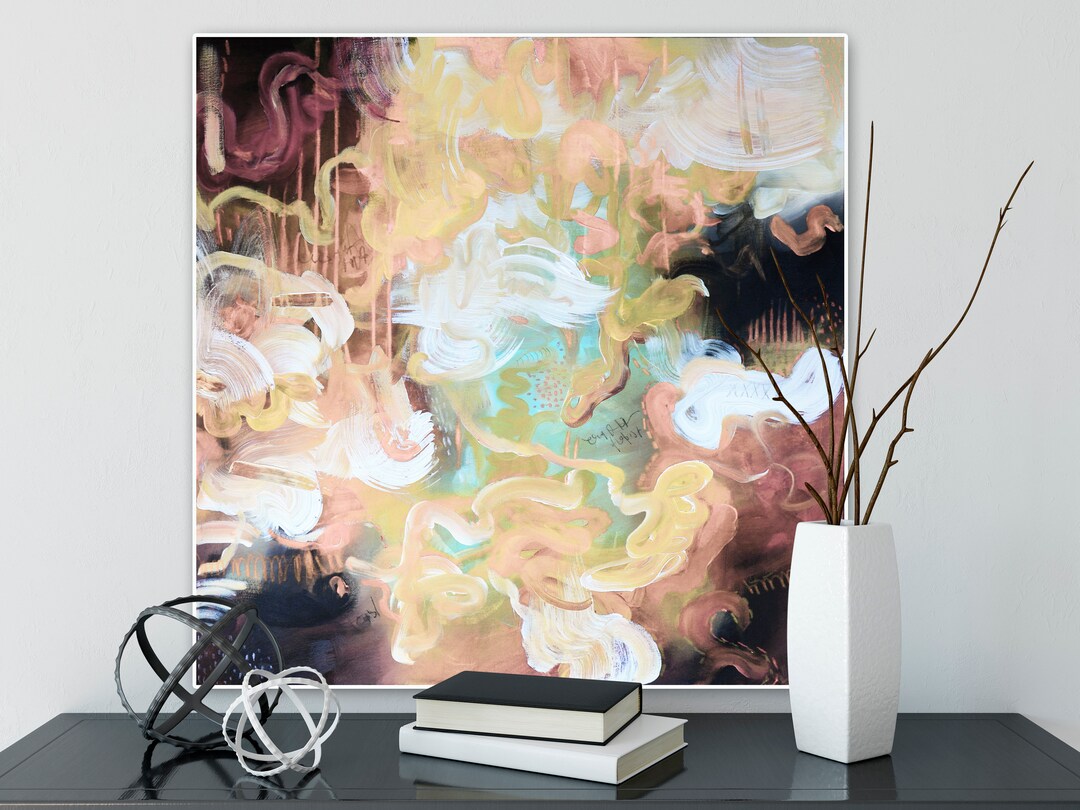 Abstract Art Soft Pink Wall Art Large Artwork for Walls Etsy