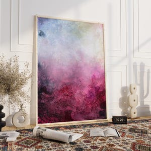 Print on canvas pink raspberry and burgundy, large wall art pink and beige, prints for framing living room art décor print with pink cream