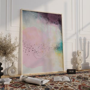 Pastel Pink Abstract Art Print: Modern Giclée Wall Decor