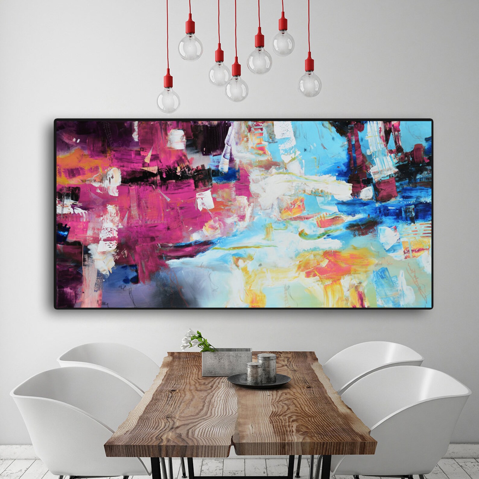 Pink Blue Abstract Painting Print Pink Print Large Art Etsy Canada