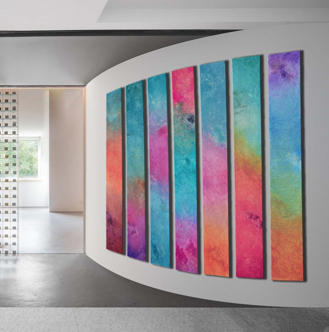 Foyer Art Décor, Curved Wall Art, Large Wall Art Oversized, Tall Wall Art, Office Decor, Huge