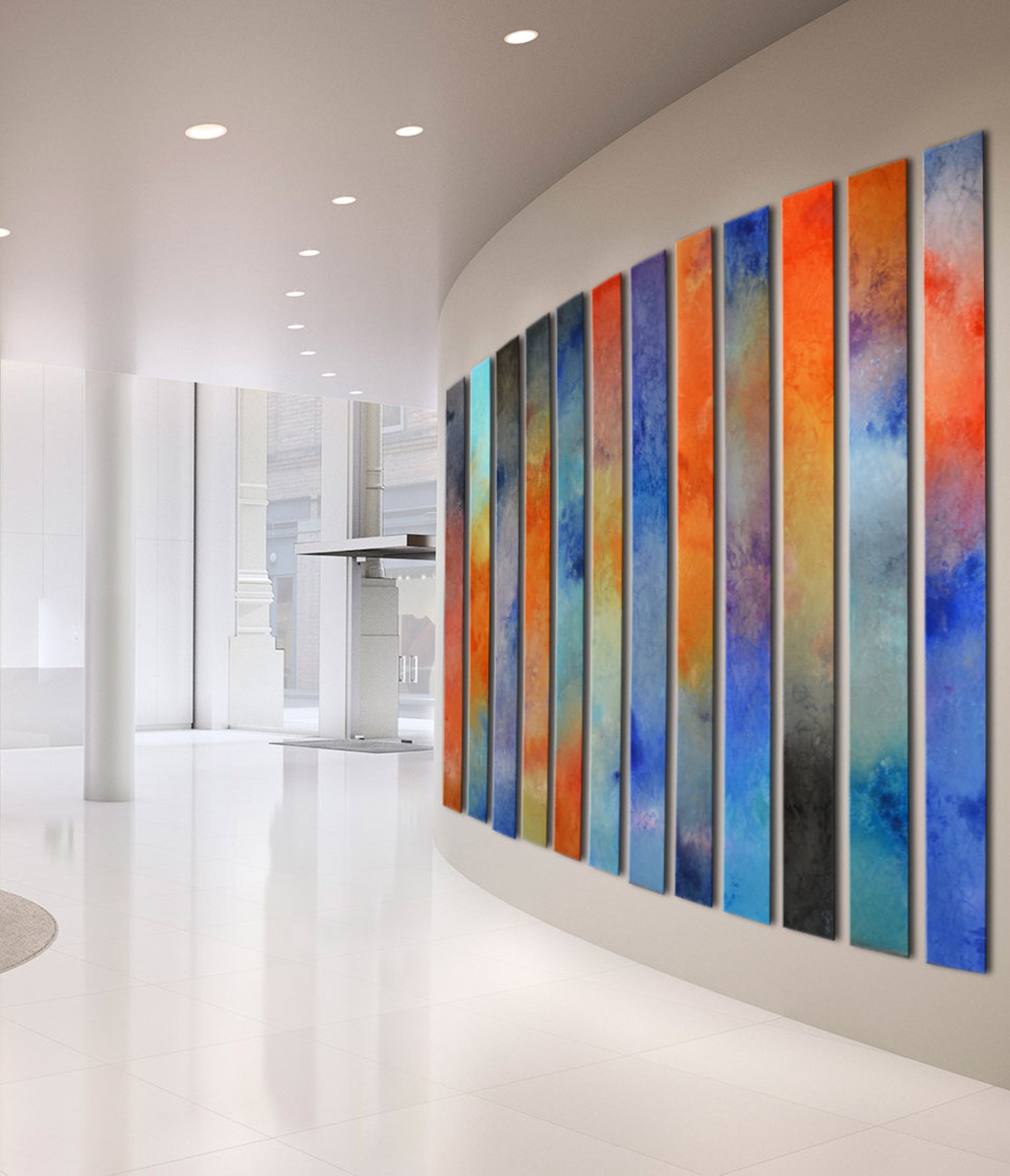 Curved Wall Art Staircase Wall Art Tall Art for High - Etsy Canada