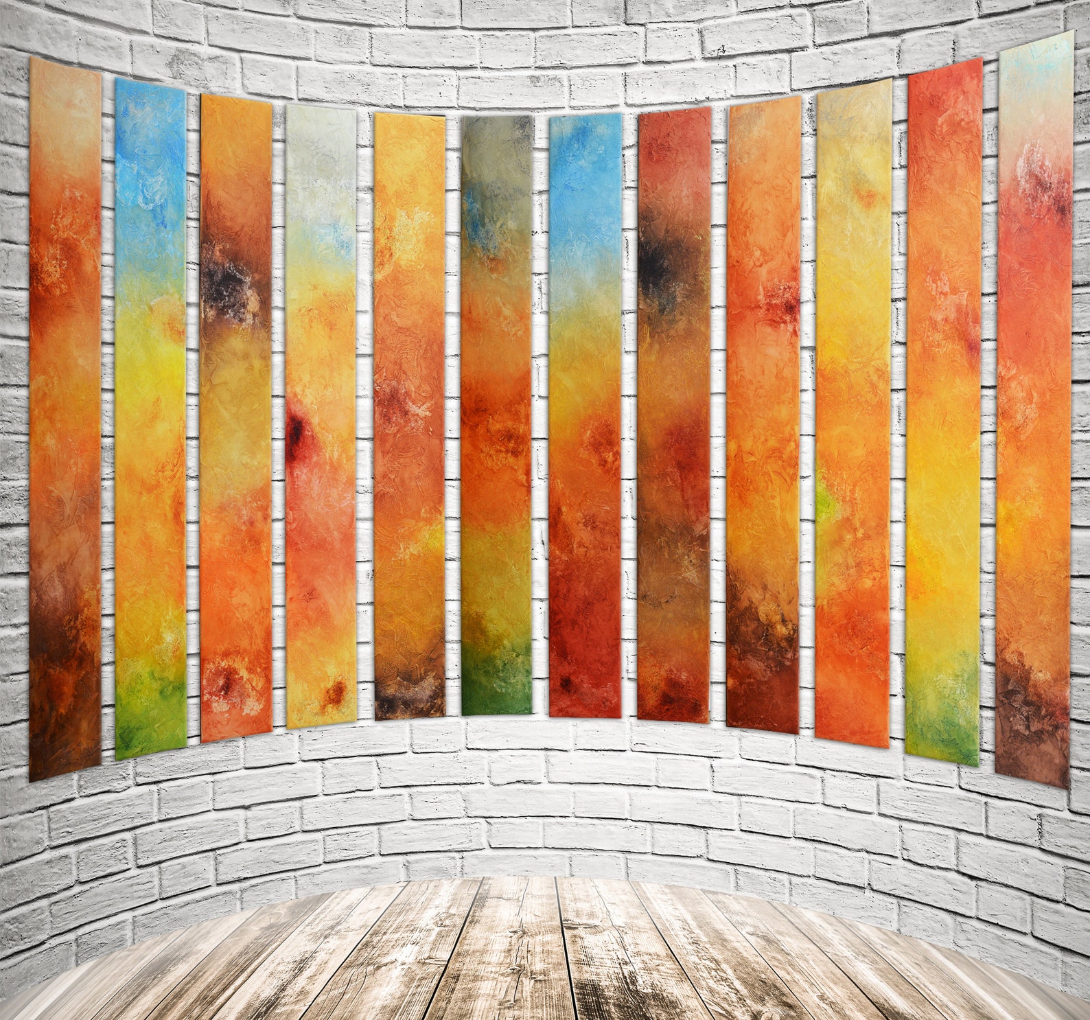 Curved Wall Decor Foyer Lobby Art Bold Colorful Art for Etsy