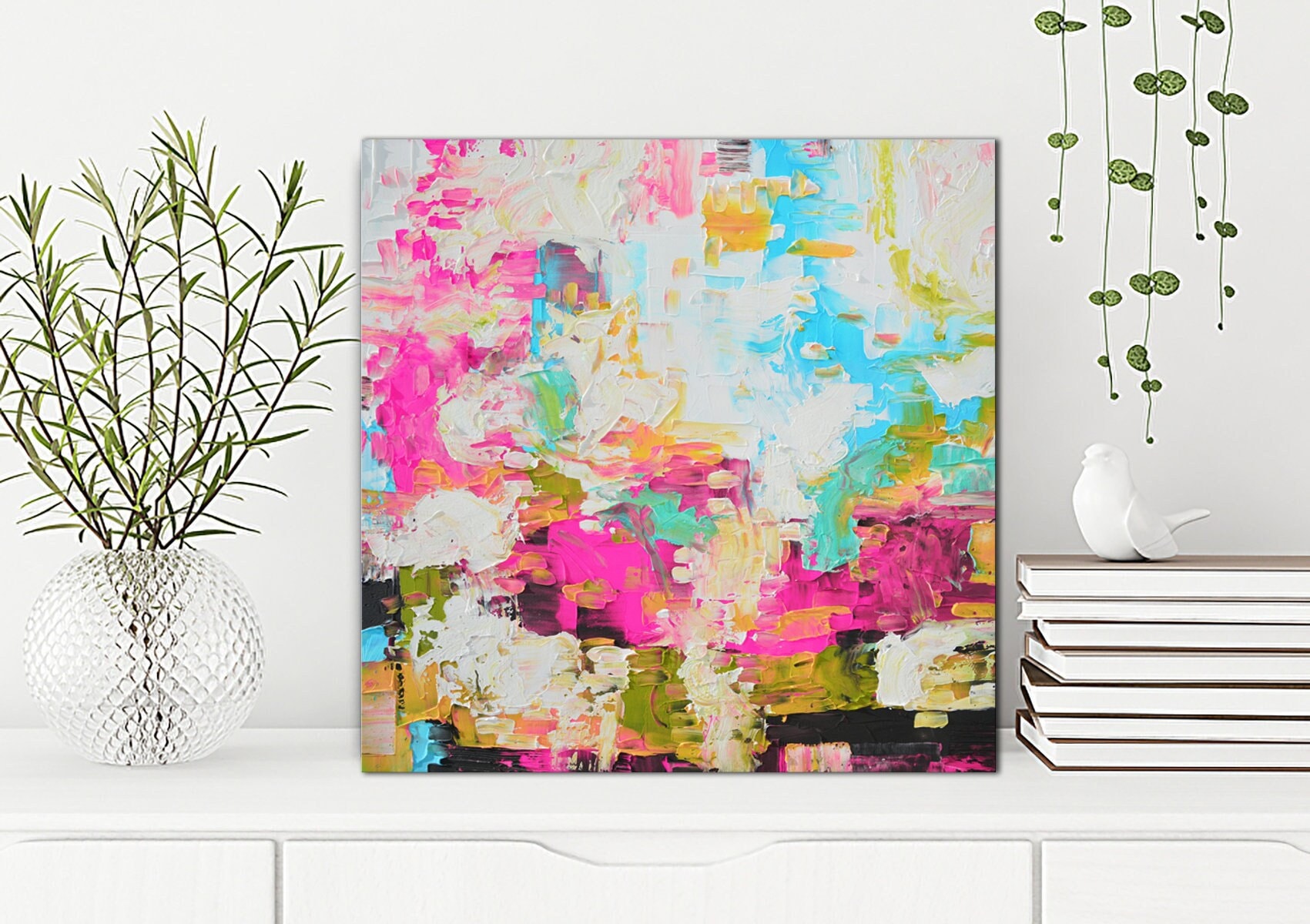Fuscha Abstract Fuchsia Abstract Art Print: High Gloss Plexiglas or Canvas - Etsy