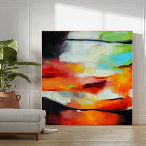 Abstract Canvas Print: Red, Orange, and Blue Modern Wall Art