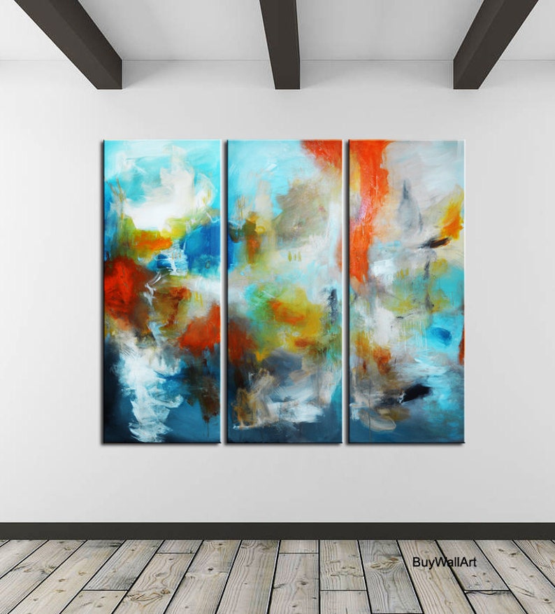 Large Giclee Prints three panels painting Abstract painting Etsy
