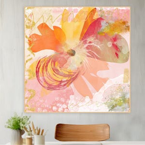 Blush Pink Gold Modern abstract print for bedroom, preppy Art Contemporary Wall Decor feminine Wabi Sabi Wall Art Japandi Abstract Art Print