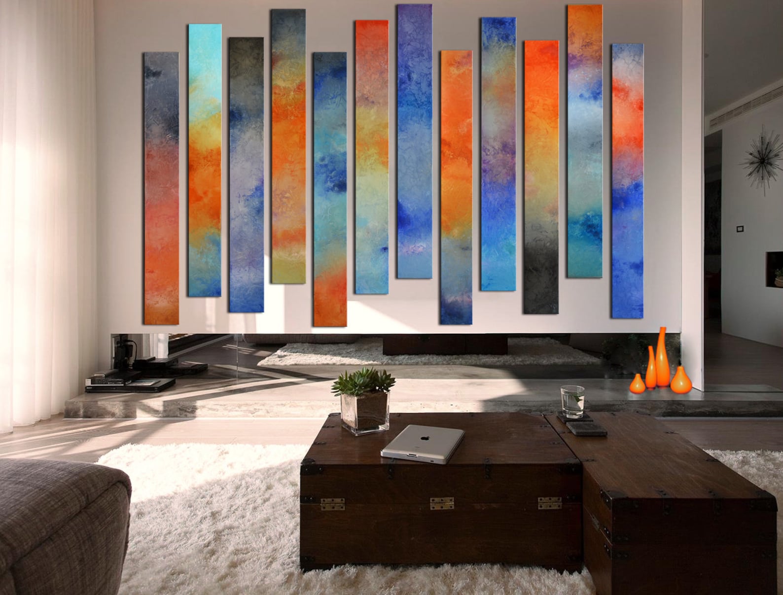 Curved Wall Art Staircase Wall Art Tall Art for High Etsy