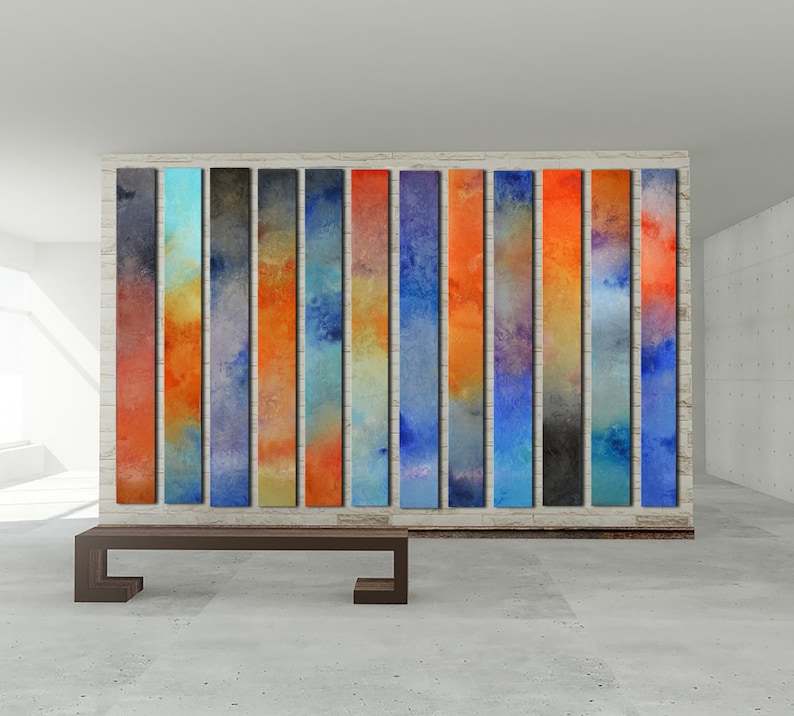 Curved Wall Art Staircase Wall Art Tall Art for High Etsy