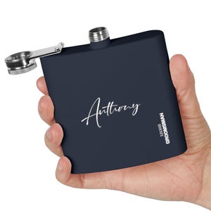 Personalized Stainless Steel Flask 6oz – Custom Engraved Hip Flask for Men or Women, Gift for Groomsmen, Birthdays, Weddings, Outdoors
