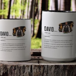Personalized Name Coffee Mug - Custom Picture & Definition, Personalised Cup, 11oz, 15oz, Gift for Coffee Lover, Birthday Present