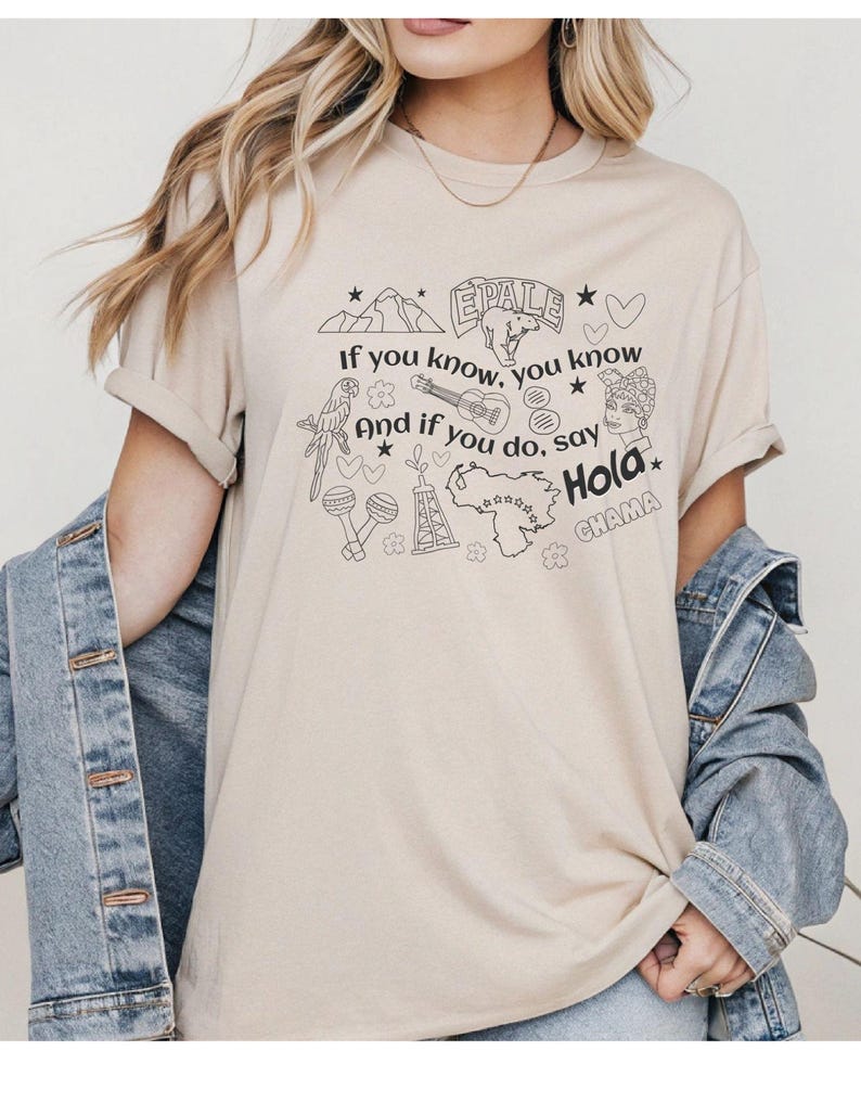 Venezuelan Icon Doodles Unisex T-shirt Caracas Venezuela Tee South American Shirt Latin American Gift Top for Venezuelans Venezuelan image 5