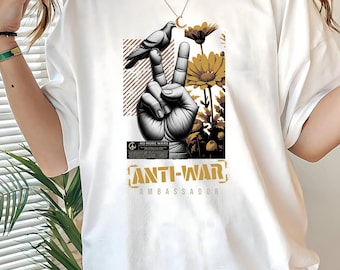 Peace Graphic Tee Anti-War T-shirt Comfort Colors Hippie Vintage Shirt Unisex t-shirt Peaceful Graphic Tee