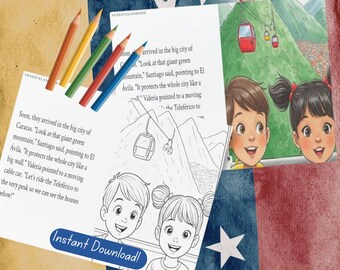 Attività per intrattenere i bambini: pagine da colorare sul Venezuela per tenerli occupati e divertiti. Storia/libro da colorare sui luoghi da visitare in Venezuela.