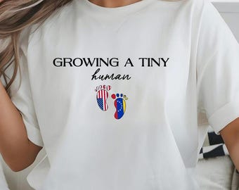 Venezuelan-American Baby Announcement T-shirt, Dual Nationality Gift