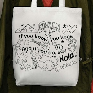 Venezuelan Tote Bag Caracas Doodles Gift for Venezuelan Traveler Arepas el Ávila Chama Venezuelan Bag Venezolana Culture gift for women