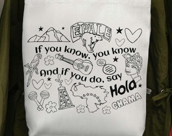 Borsa tote venezuelana Caracas Doodles regalo per viaggiatore venezuelano Arepas el Ávila Chama Borsa venezuelana Venezolana Cultura regalo per le donne