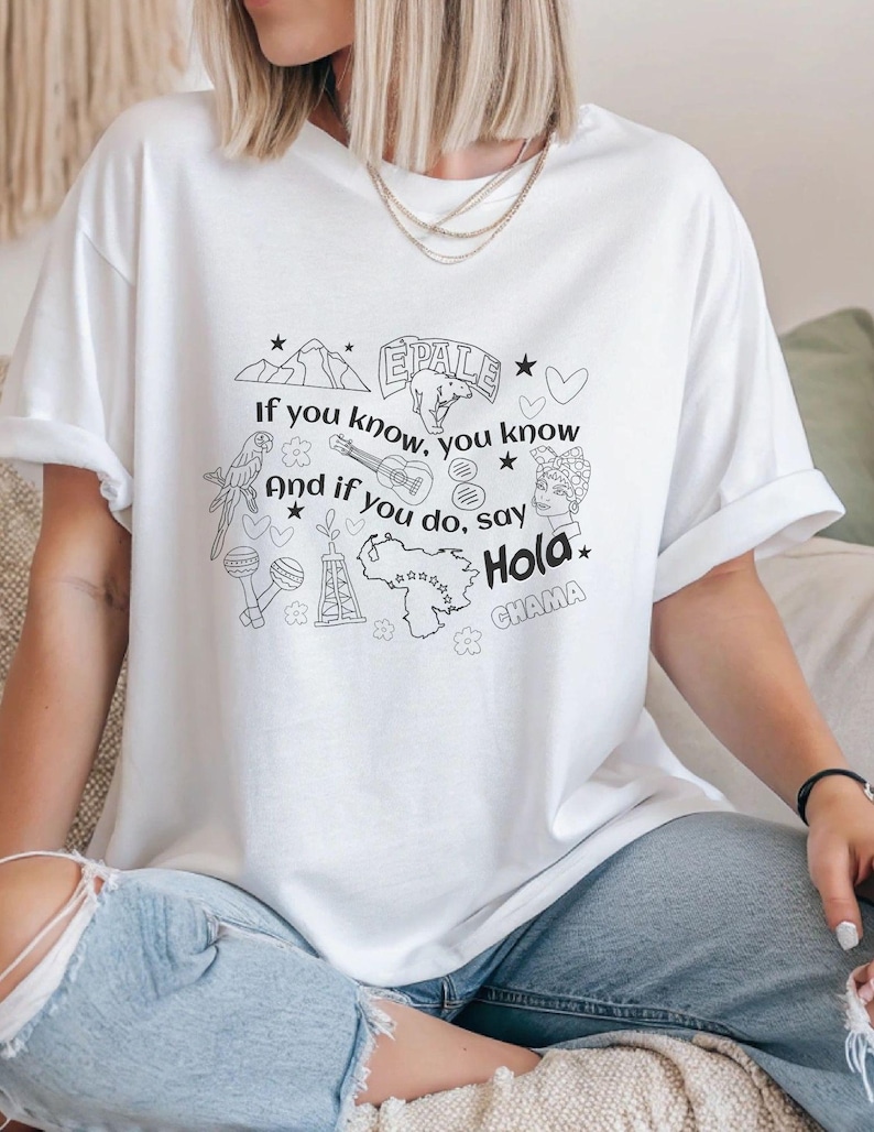 Venezuelan Icon Doodles Unisex T-shirt Caracas Venezuela Tee South American Shirt Latin American Gift Top for Venezuelans Venezuelan image 7